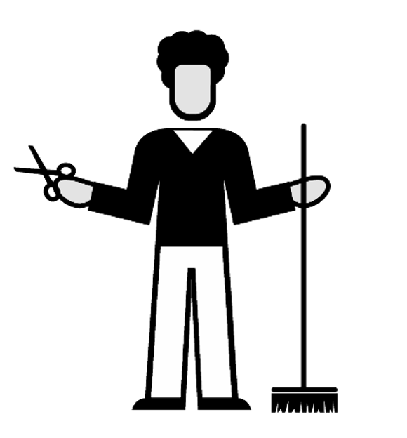 Hair and make-up assistant illustration