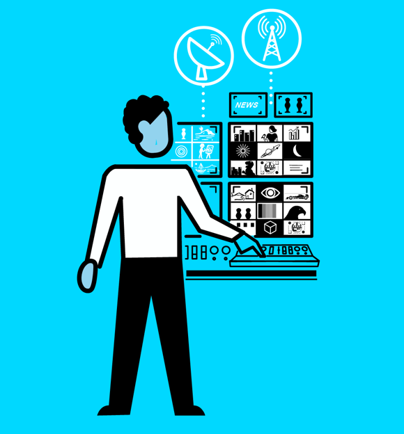 Control room engineer illustration